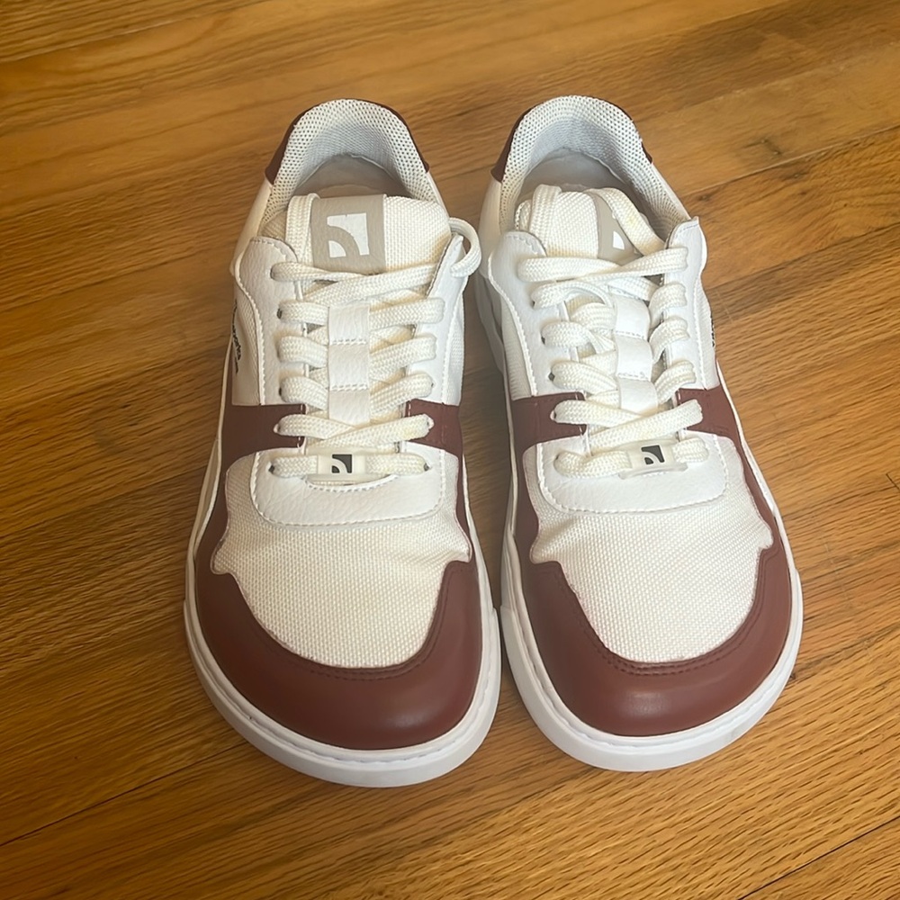 Barebarics Women’s Burgundy and White barefoot shoes